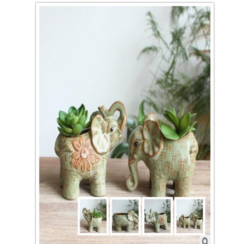 韩国手绘 陶瓷多肉花盆 家居装饰小盆栽 陶瓷多肉花盆lg5716