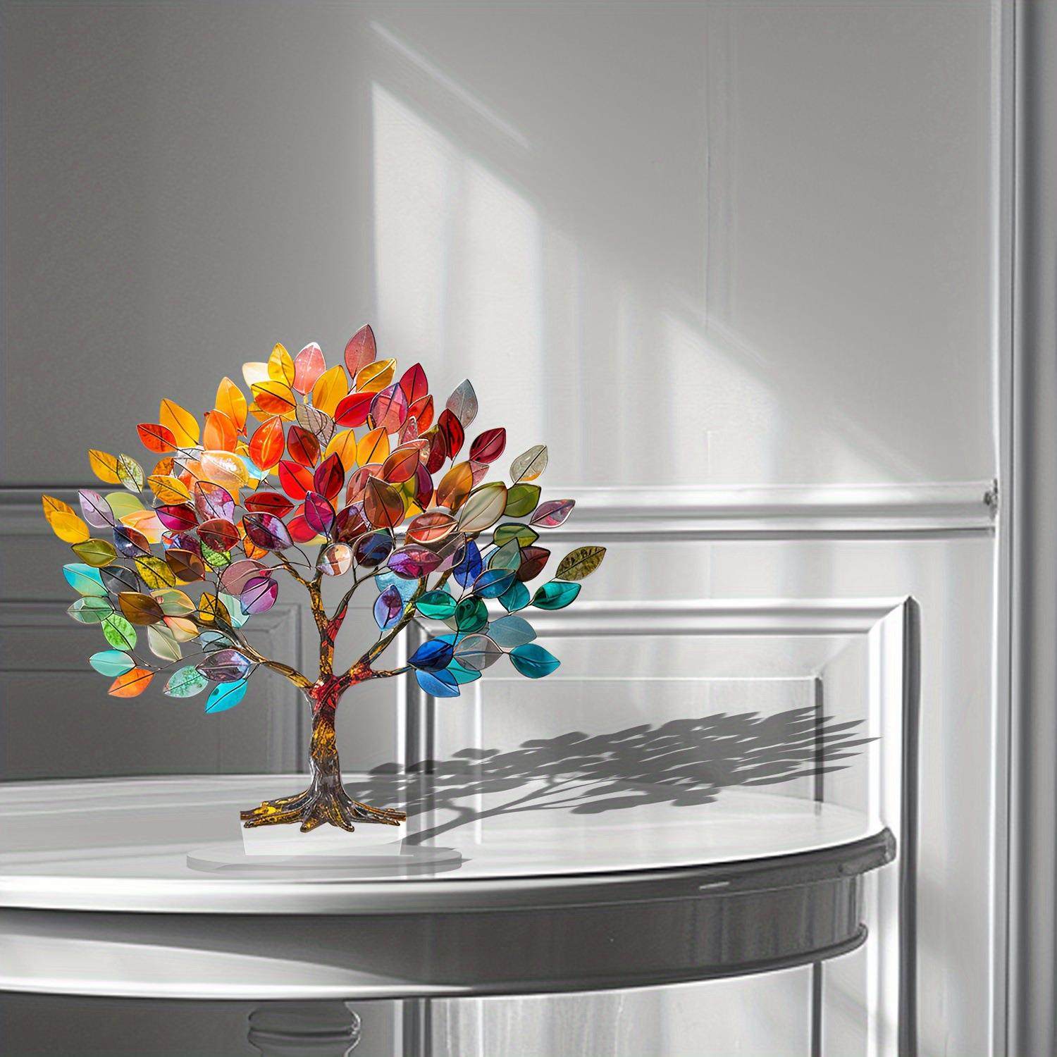 跨境一棵生命之树2D亚克力桌面装饰小摆件防水耐磨书桌柜台摆件