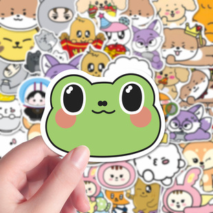 160张新款Q版miniteen贴纸可爱卡哇伊svt动物塑周边贴画diy物料
