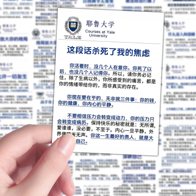 48张耶鲁思维学习提升方法贴纸大学自律学习参考笔记本diy防水贴