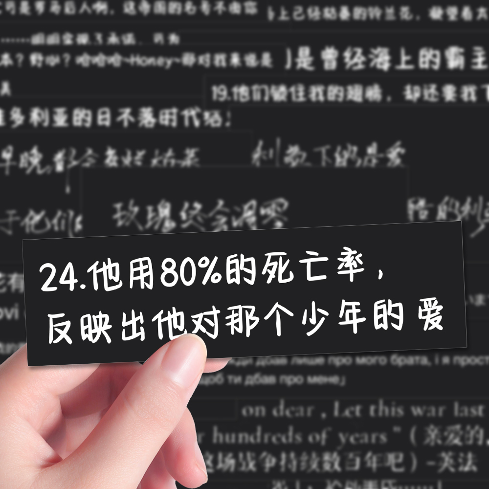 114张国拟ch语录贴纸国家拟人励志文案装饰diy笔记本手账贴画防水