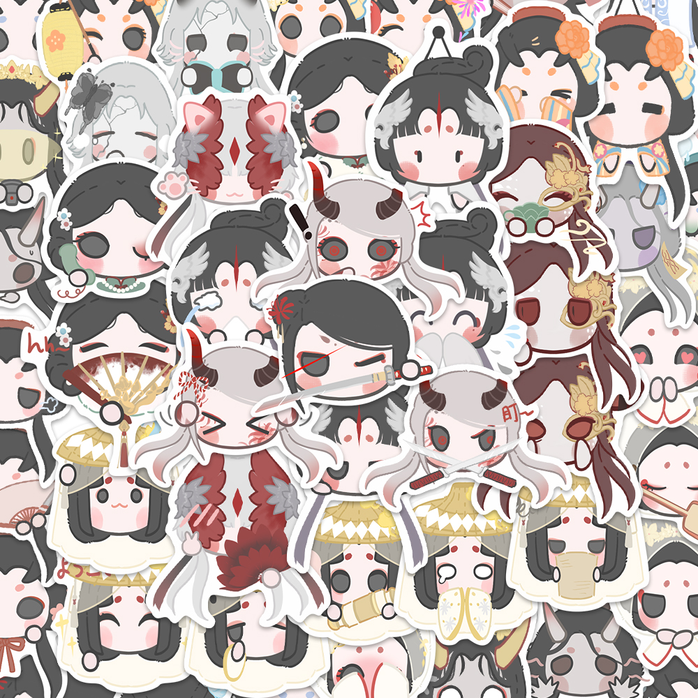 100张原创第五人格红蝶头贴纸手绘卡通十三娘手机壳笔记本贴画DIY