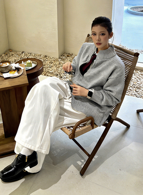 【王安宇同款】YGAN老钱风花纱混纺双拉链羊毛开衫毛衣女针织外套