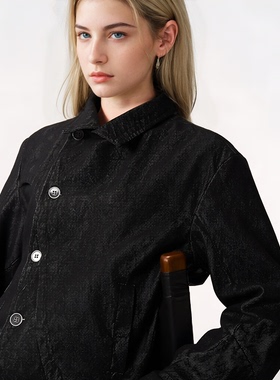 YGAN年少不知不规则击剑服复古原牛色短款牛仔外套小众立领夹克