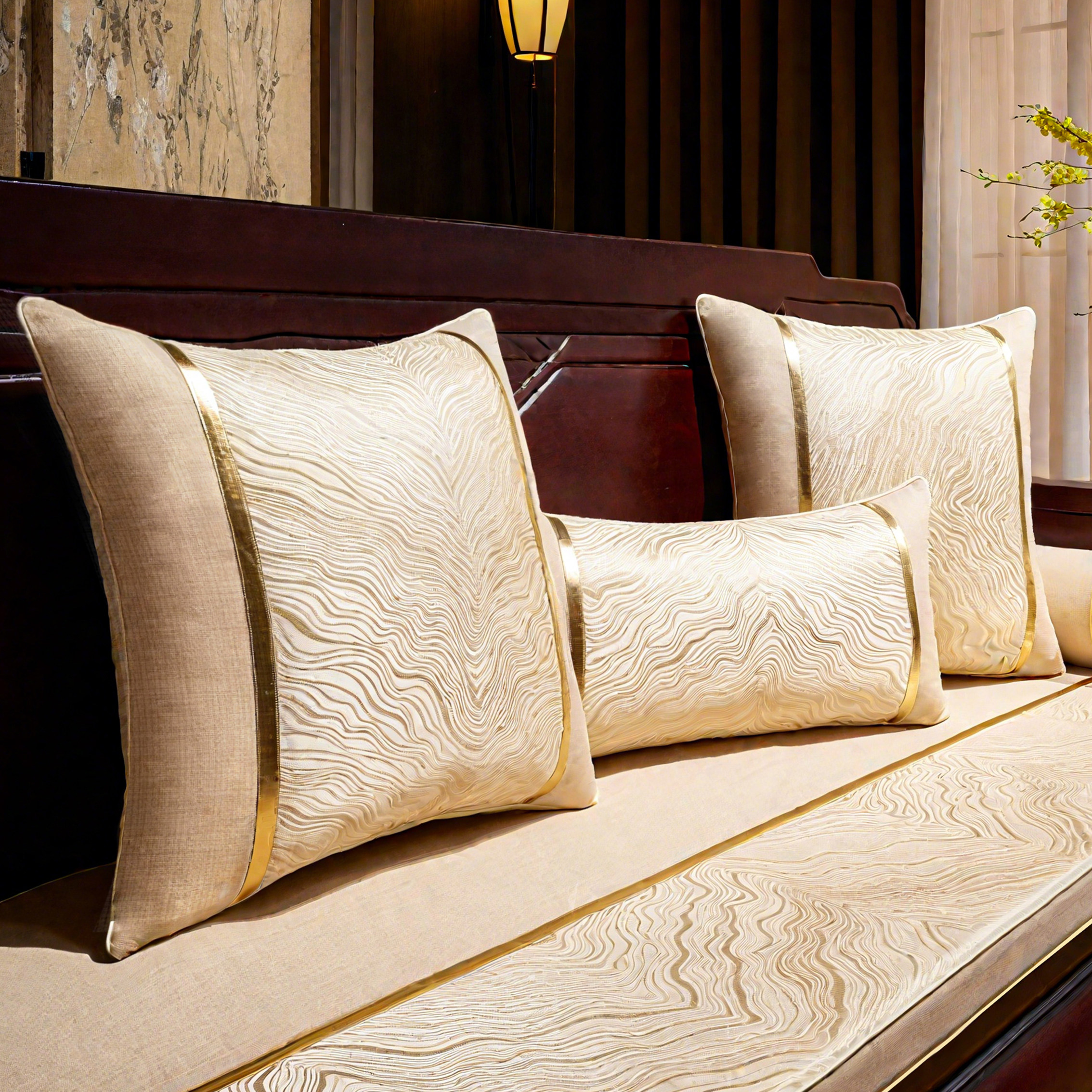 高端定制新中式红木沙发垫坐垫实木罗汉床海绵内胆四季防滑椅垫