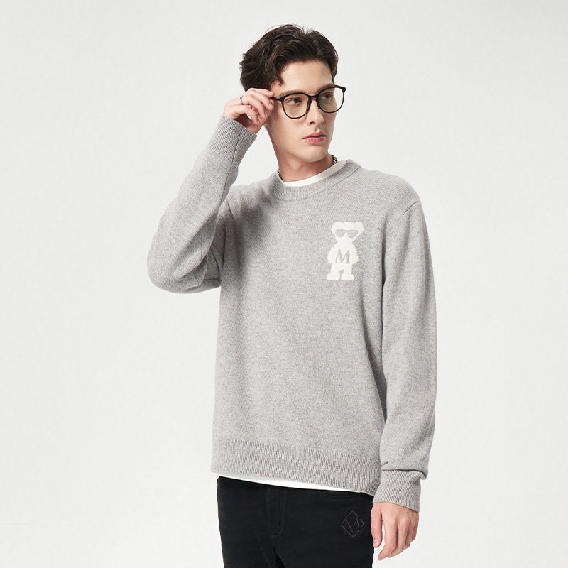 【纯羊毛】Mangano曼加龙 毛衣秋冬季新款圆领针织衫男士羊毛衫,男装,针织衫/毛衣,淘宝优惠券,粉丝福利购,淘宝优惠卷