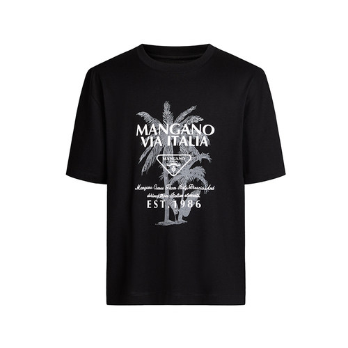 【凉感/重磅棉/防晒】Mangano曼加龙 夏季新款印花短袖T恤男纯棉