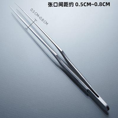 16CM手工精磨采耳镊子鳄鱼齿镊采耳工具技师专业弯镊掏耳朵夹耳屎