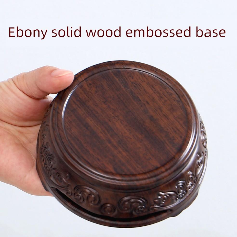 乌木底座实木彷古玉器工艺品装饰底座圆瓶花盆景底座托盘