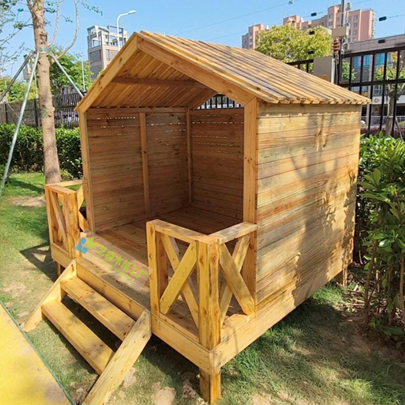 户外防腐小木屋树屋庭院组装凉亭儿童游戏房幼儿园移动厨房扮演屋