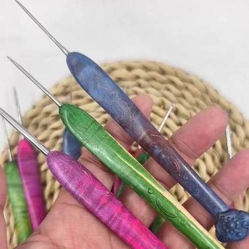 钩针彩木稳定木不锈钢工具套装手工编织毛线diy材料包勾拖鞋鞋子