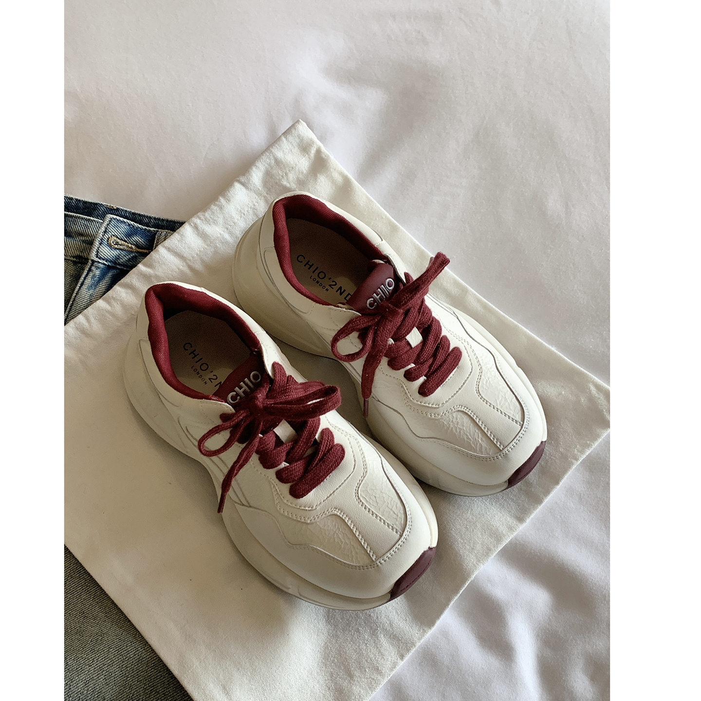 Chio2nd老爹鞋春秋款厚底小白鞋