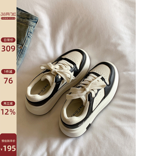 Chio2nd南风 休闲鞋板鞋女生2025新款增高厚底小白鞋ins百搭鞋子