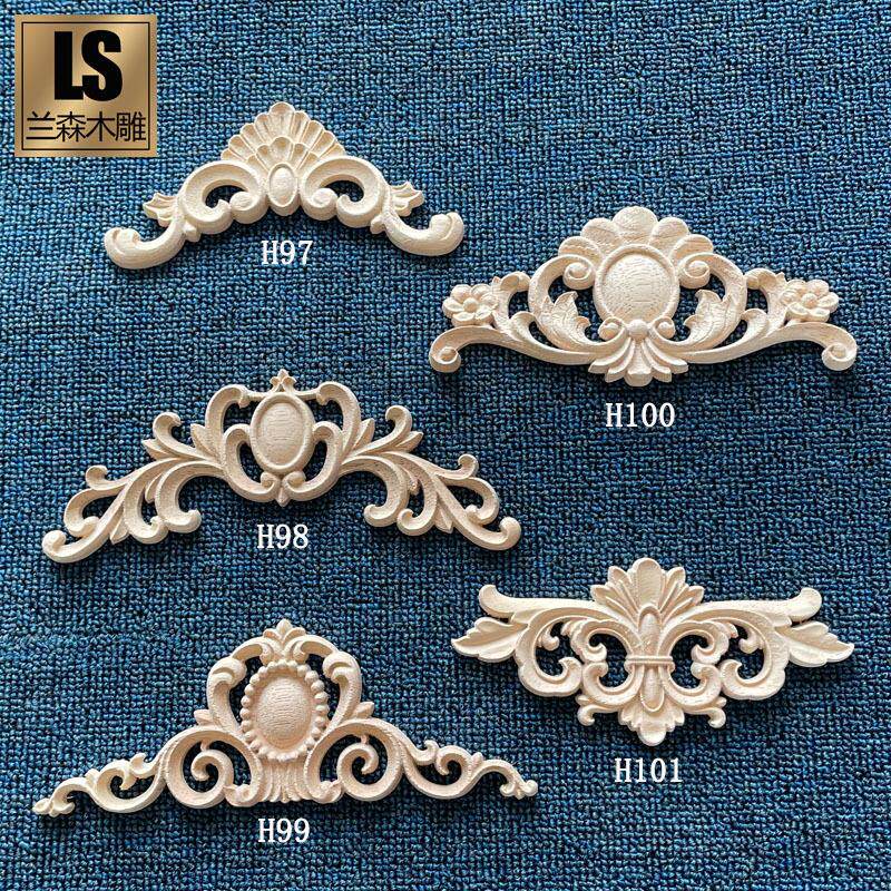 东阳木雕实木贴花雕花客厅背景墙门头花装饰雕刻木花角花镂空雕花