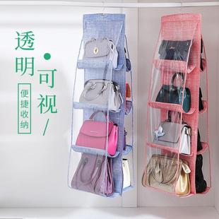 收纳袋防尘网纱透明多层双面包包挂袋 家用门后带衣架多功能悬挂式