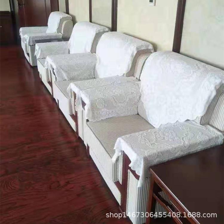 单人位沙发巾加厚三角靠背巾扶手巾贵宾接待沙发垫会议沙发套罩