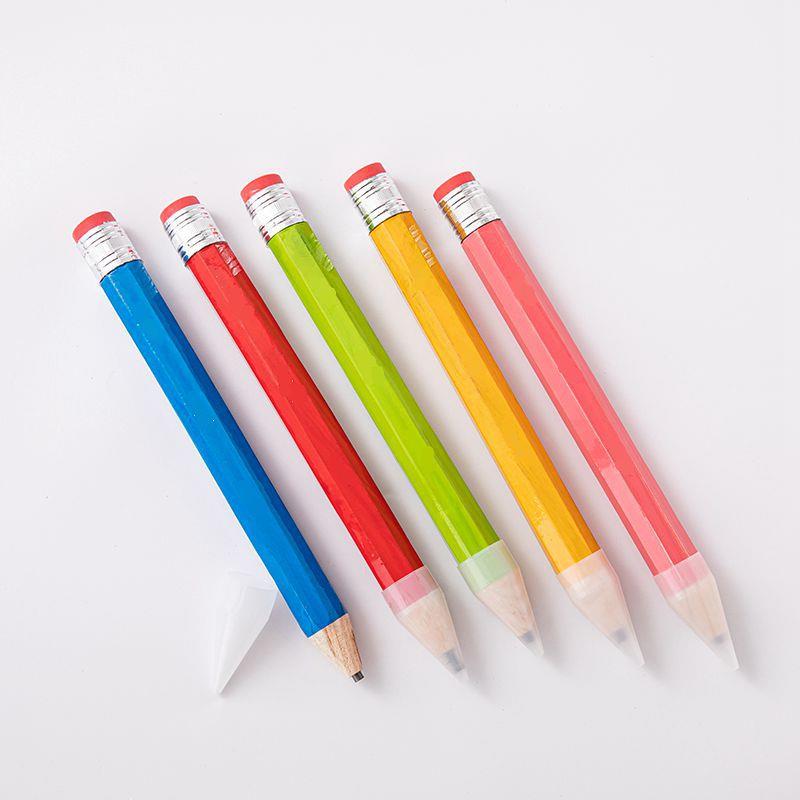 跨境大铅笔 34cm木质大铅笔 彩色粗杆铅笔道具广告礼品无字状元笔