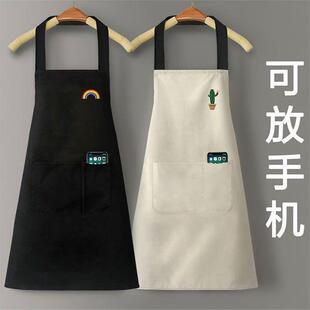 围裙防水防油高颜值厨房家用围腰男女工作服印花围裙一件起批