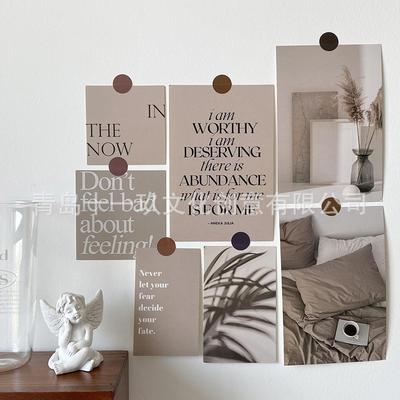 15张莫兰迪色卡片暖心留言卡明信片室内卧室宿舍高级墙面装饰墙贴