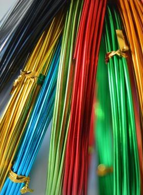 1.0mm*5m彩色氧化铝线手工DIY自行车摩托车造型编织盆景造型铝丝