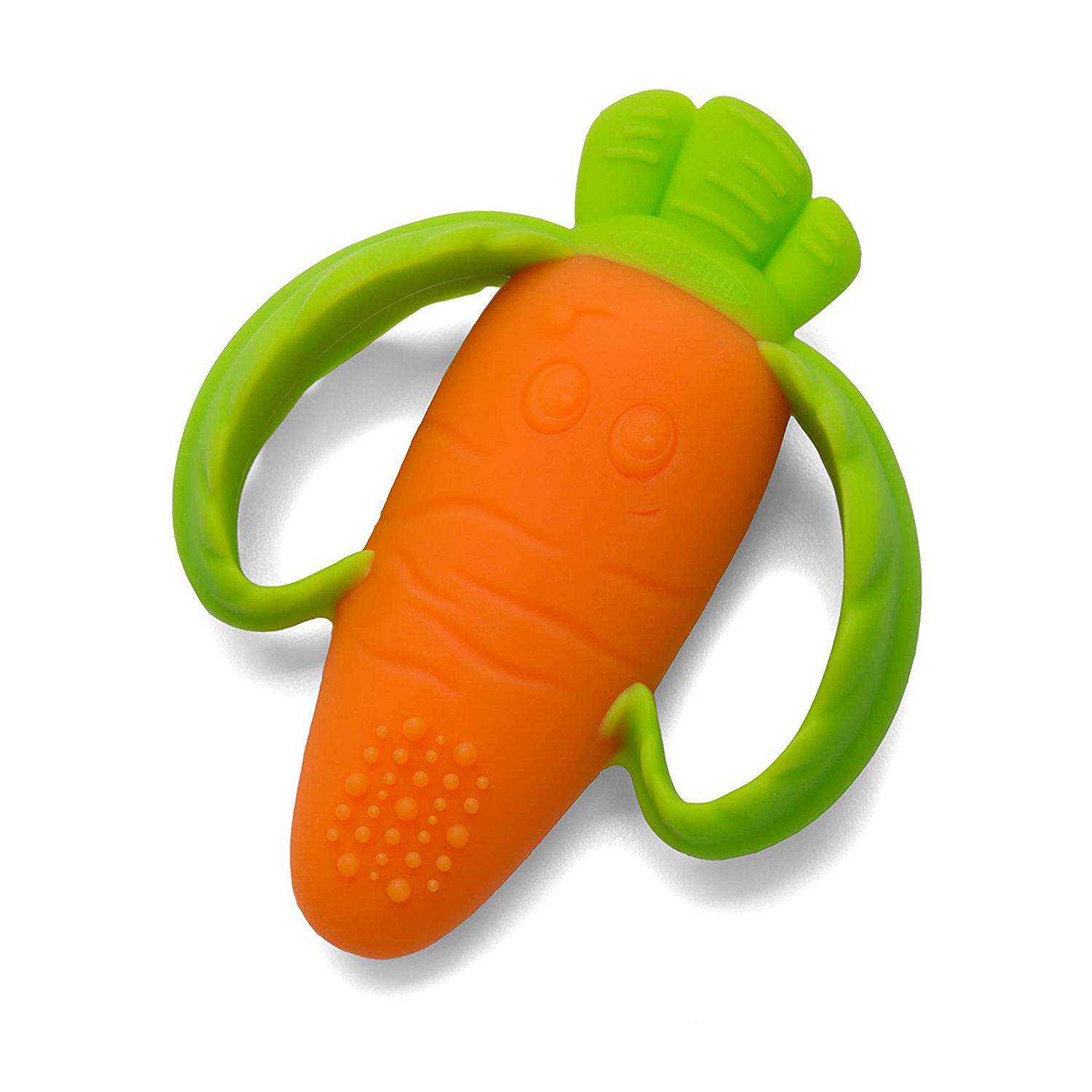 亚马逊胡萝卜牙胶磨牙器固齿器幼儿玩具防吃手磨牙棒用品现货