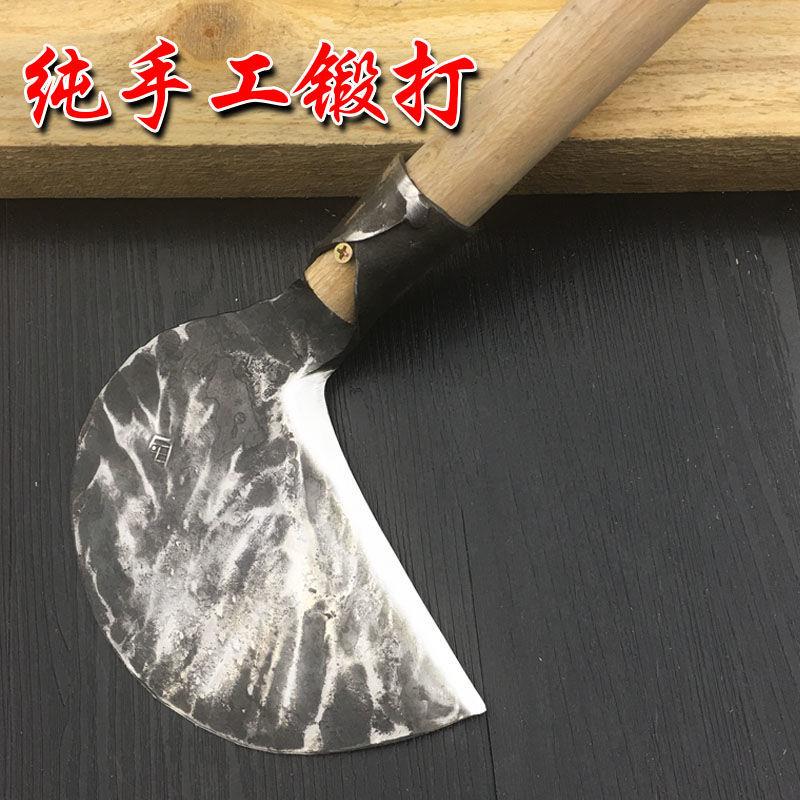 纯手工锻打镰刀弹簧钢砍柴刀农用除草工具砍割两用加厚砍玉米秸秆