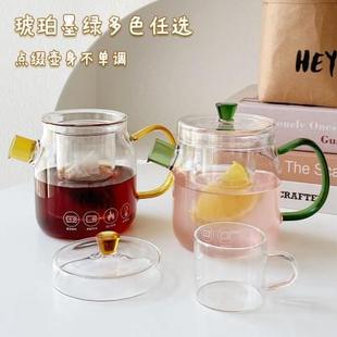 简约玻璃泡茶壶办公室家用耐高温煮茶壶茶水分离功夫茶壶茶具套装