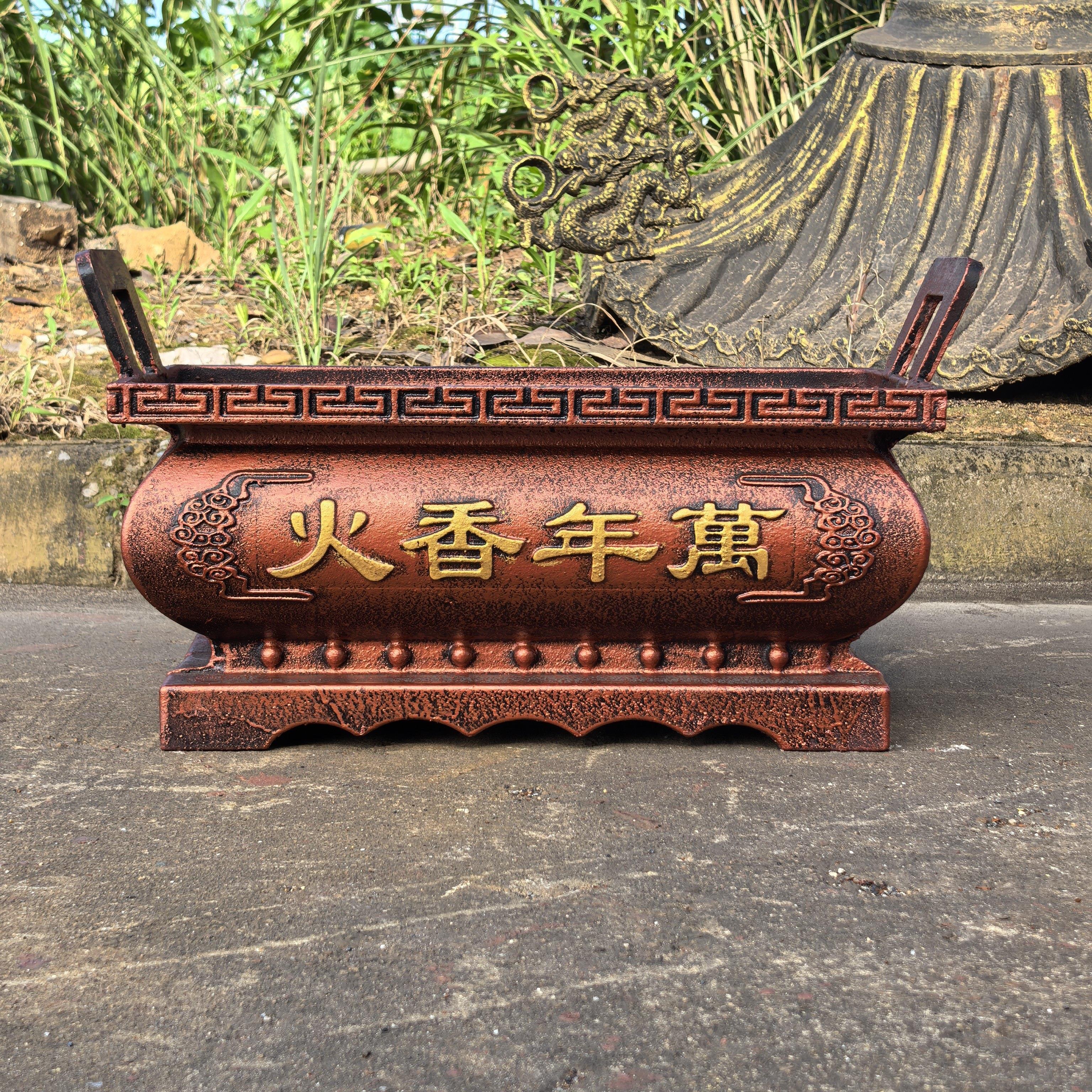大型香炉铸铁四方长方形圆形寺庙特大号祠堂室内家用插香烧香焚纸