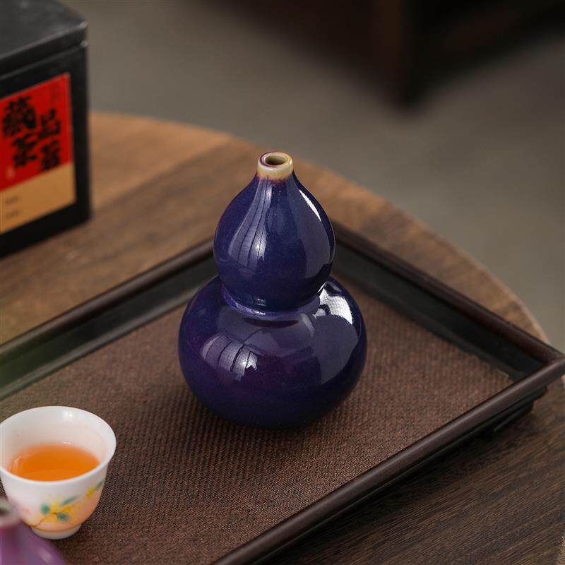 钧瓷葫芦摆件窑变陶瓷花瓶花插家居客厅玄关桌面中式高档装饰摆设