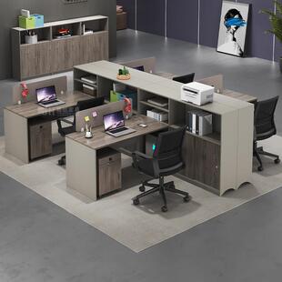 职员办公桌椅组合员工位隔断多储物卡座简约现代工位办公桌财务桌