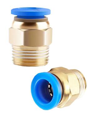 气管气缸配件PC8-外螺纹直通气动接头纯铜电磁阀快速直接快插气嘴