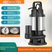 德国进口直流无刷切割式 污水泵48V60V72伏家用抽粪泥浆潜水泵电瓶