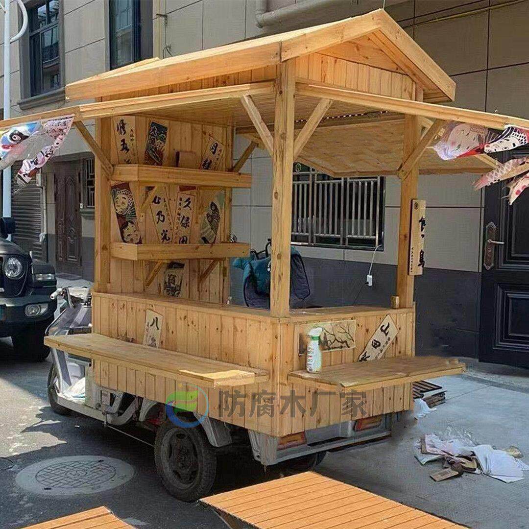 木质餐车移动小吃摆摊烧鸟拉面夜市展示架馄饨木屋三轮车架子定制