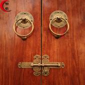 复古铜门环实木大门黄铜拉手老式 铜环把手古建庭院圆环门扣手拉环
