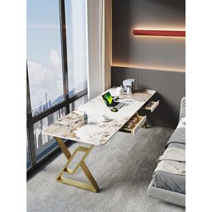 岩板长条桌靠墙书桌双人阳台窄条桌床边工作写字台桌子办公电脑桌