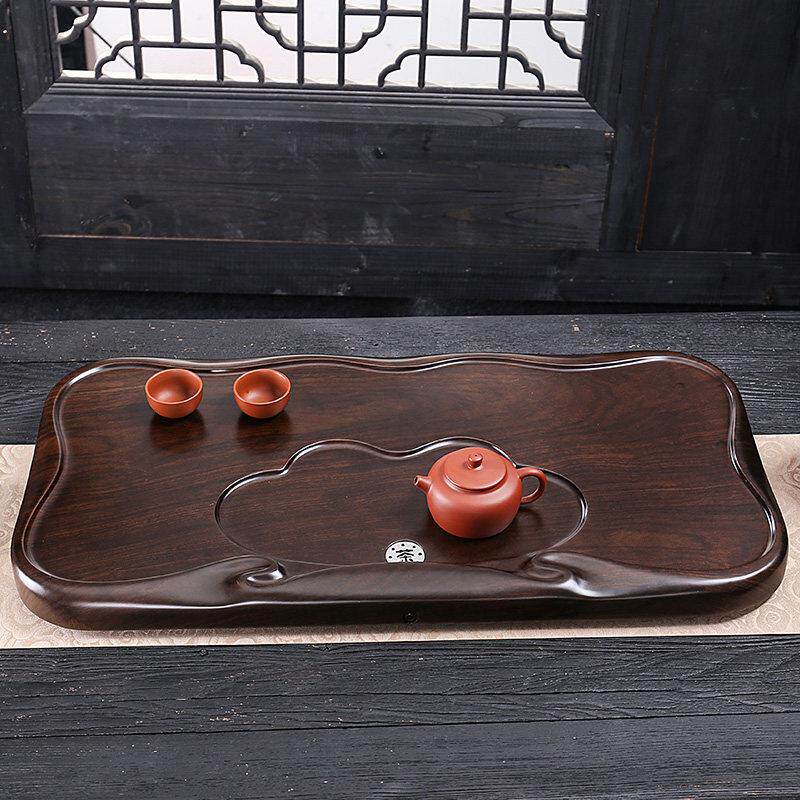 高档新中式电木茶盘黑檀实木排水大小号茶台客厅家用简约功夫茶具