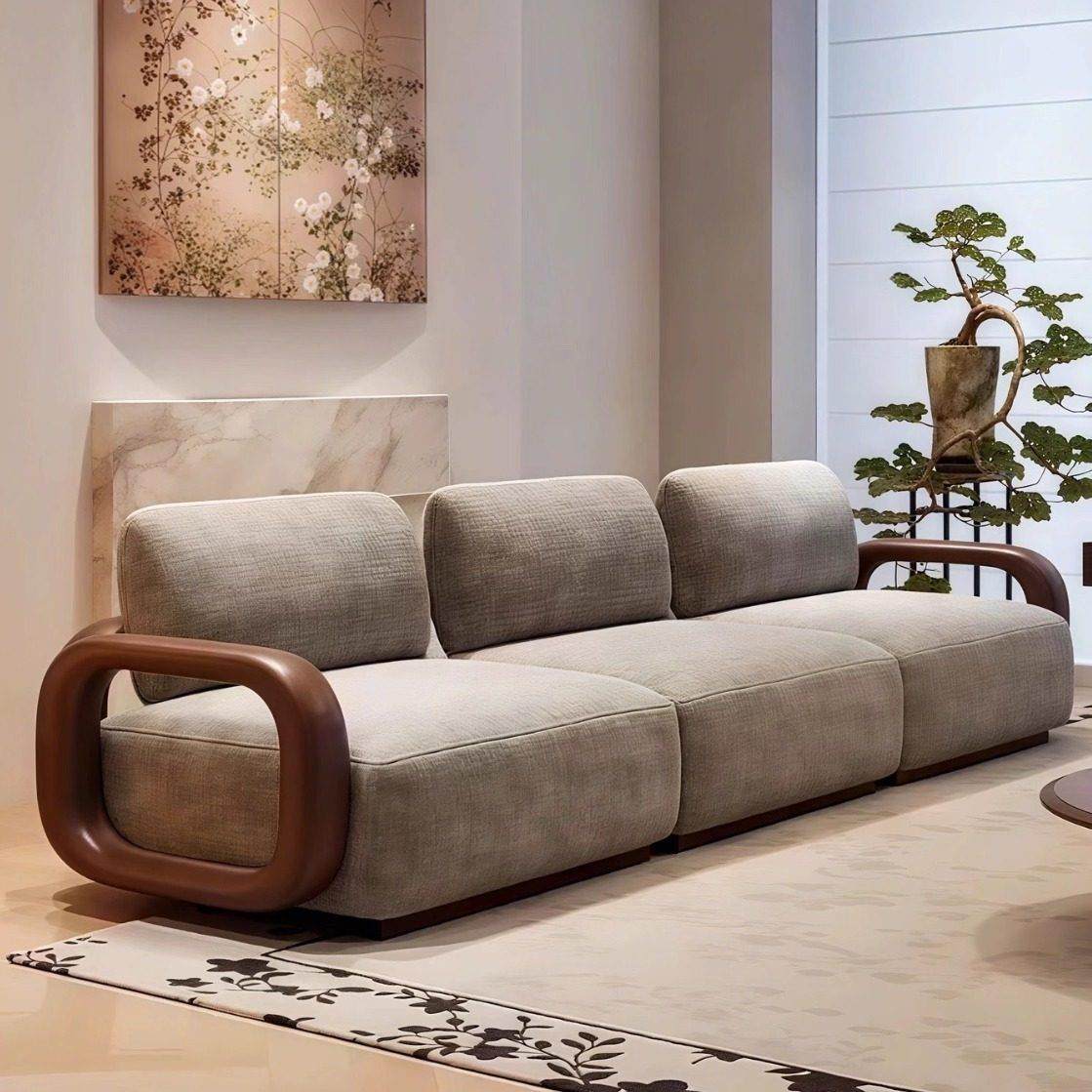 新中式北美黑胡桃木沙发组合宋代美学中古风实木客厅会客沙发