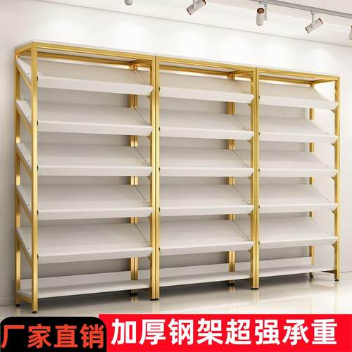 斜面展示架多层鞋架置物架组合落地鞋包陈列架实体店货架收纳架子