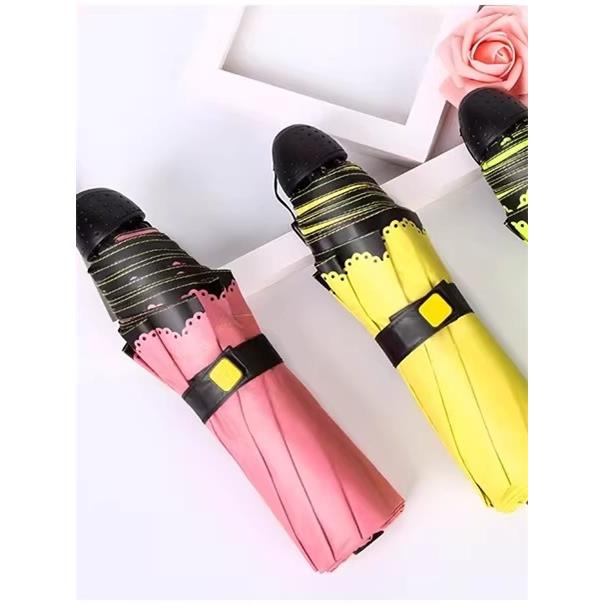 kobold纯色款乱玫瑰酷波德女士三折太阳伞超强防晒UPF50+晴雨伞