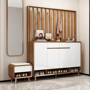 入户挂衣架鞋柜家用门口新中式进门厅玄关隔断柜一体大容量收纳柜