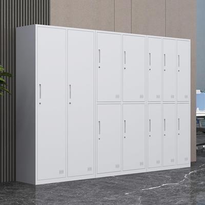 钢制更衣柜员工柜铁皮柜带锁浴室换衣柜多门柜工厂鞋柜碗盘柜收纳