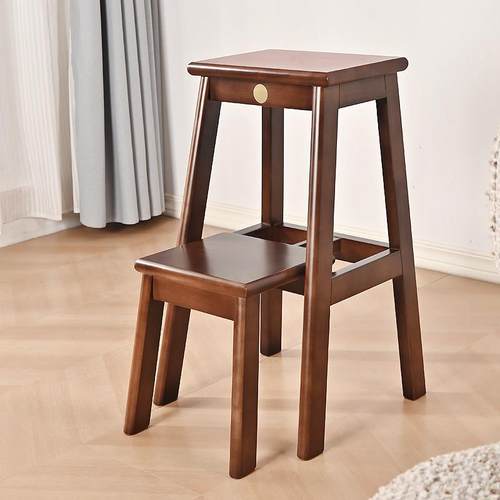 实木梯凳家用折叠梯人字梯加厚椅凳两用多功能登高梯小梯子置物架