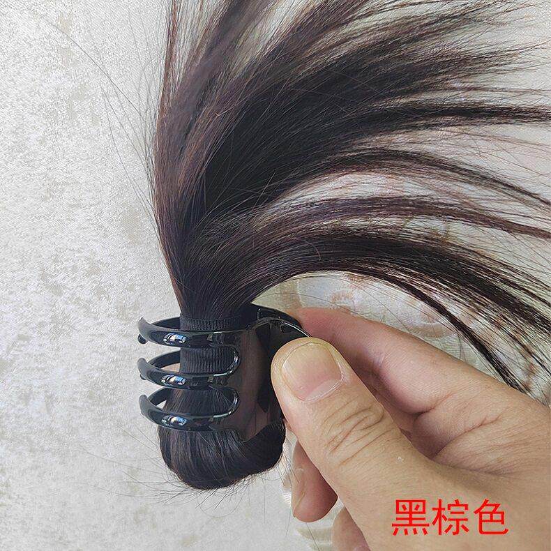 真发鸡毛毽子头喷泉高马尾半扎假发慵懒鸡窝头丸子头辣妹假发头饰