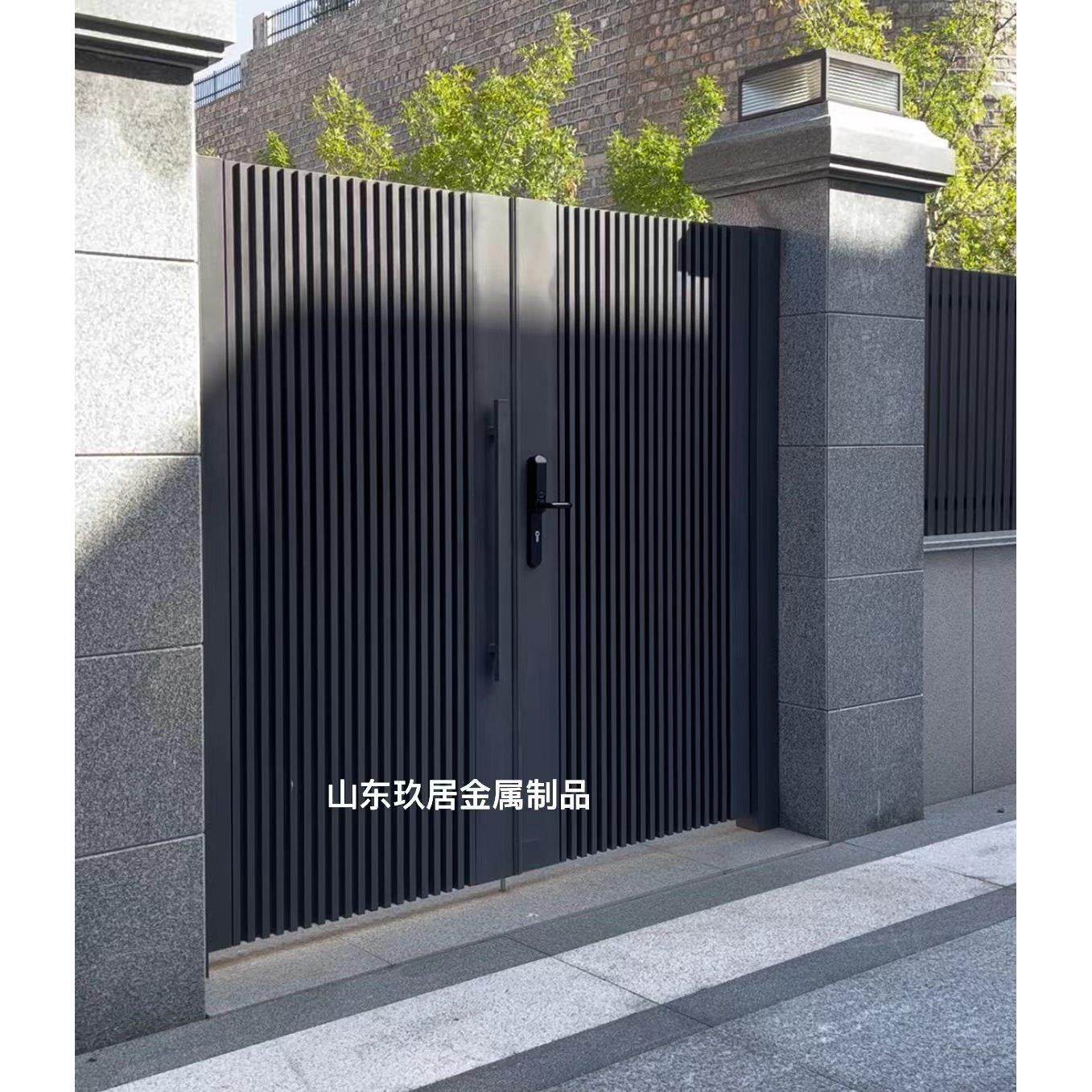 简约铝艺别墅大门庭院门双开门户外铝合金新中式花园门农村院子门