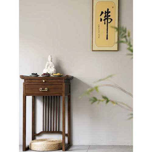 新中式供桌神仙供台香案黑胡桃实木家用佛龛立柜菩萨财神观音贡台