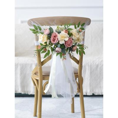 婚庆仿真花椅背花假花束户外婚礼教堂宴会庆典墙饰门饰楼梯装饰