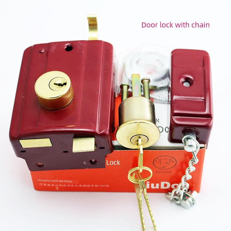 熊猫6172锁559型外装双舌老式铁门木门防盗门锁芯带炼子铜锁芯