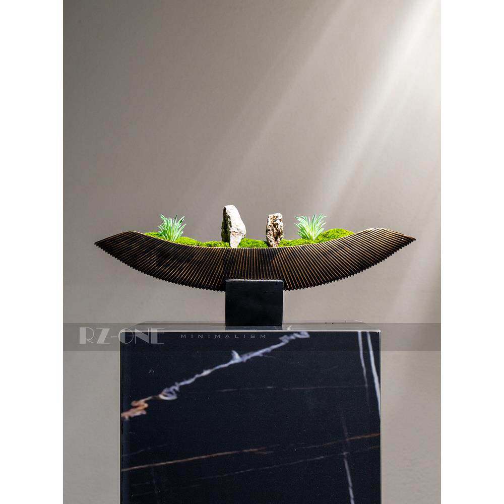 新中国风花卉人工绿色植物观赏模型房客厅售楼处不朽植物苔藓盆栽