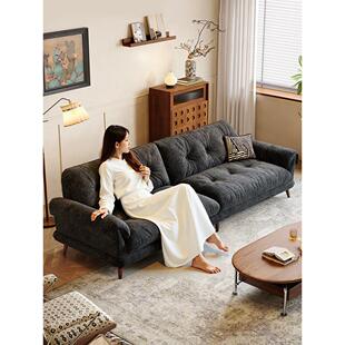 迪菲凯 雪尼尔布艺沙发客厅简约小户型2025新款猫抓布直排布沙发