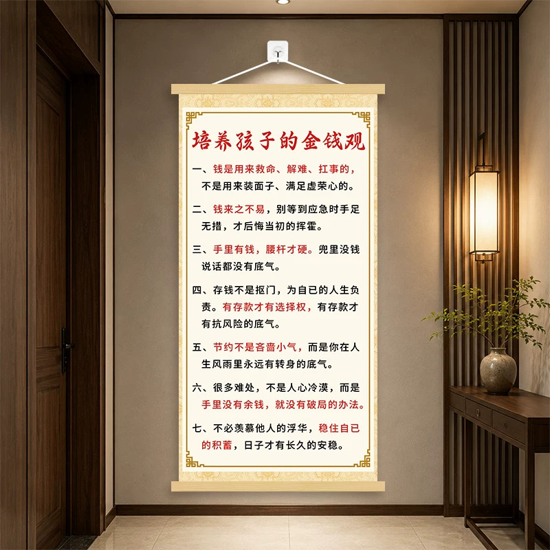 国学经典励志儿童金钱观字画